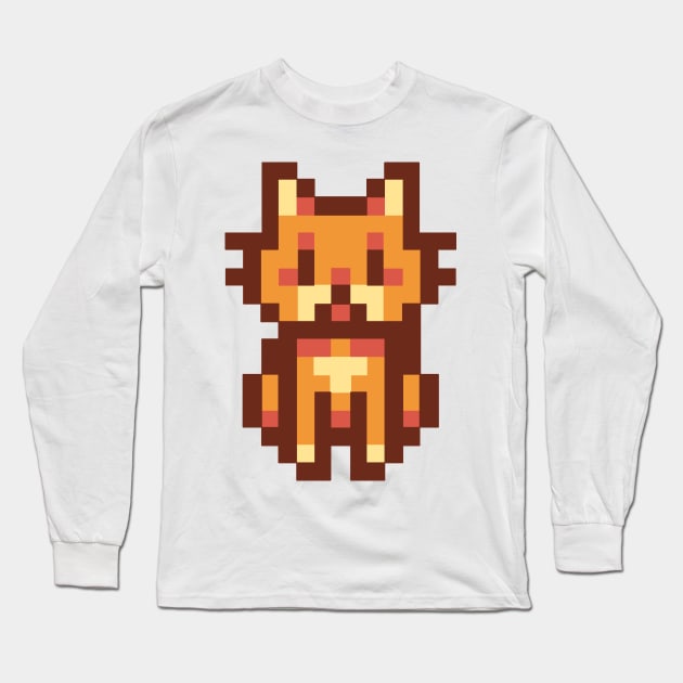 Pixel Cat 3 Long Sleeve T-Shirt by TASCHE